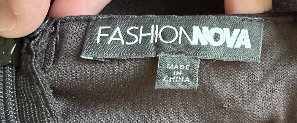 Fashion Nova Asymmetrical Black Dress Small